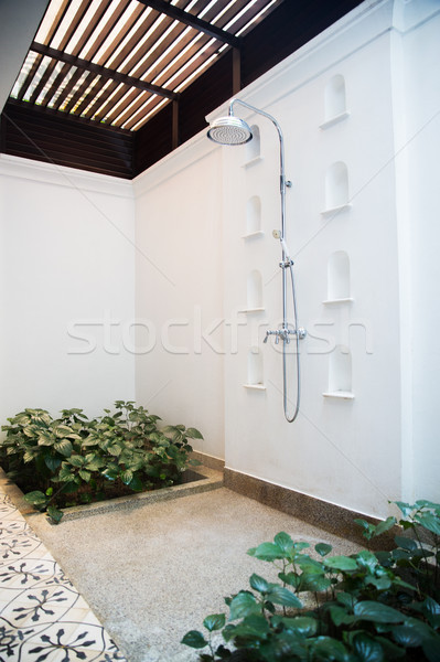 Freien Dusche exotischen Hotel Reise Tourismus Stock foto © dolgachov