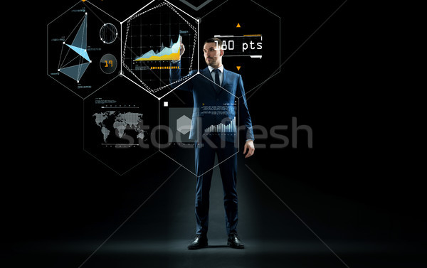 Stock photo: businessman in suit touching