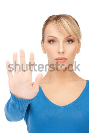 Stock photo: woman making stop gesture