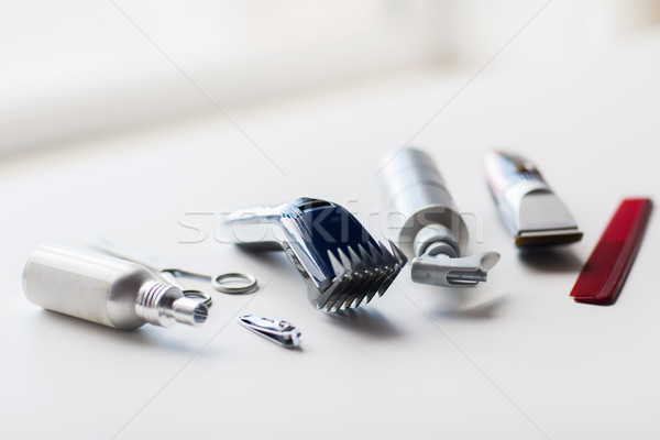 Stockfoto: Haren · kam · schaar · tools · kapsel · witte