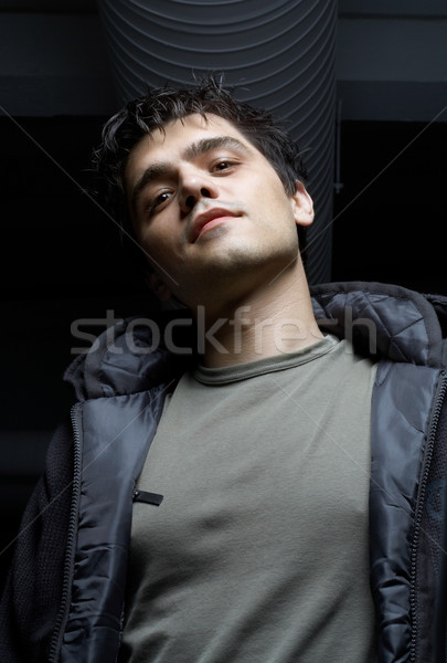 street mobster in industrial building basement Stock photo © dolgachov
