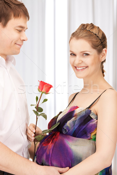 pregnant couple waiting for baby Stock photo © dolgachov