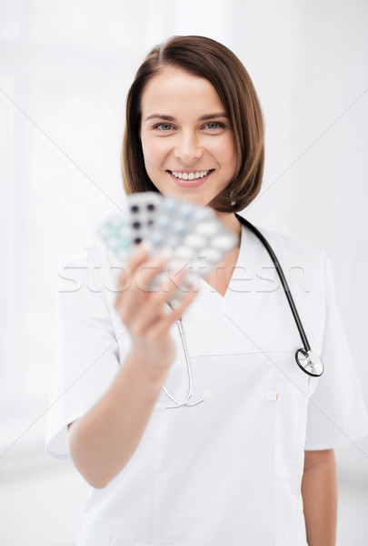 Stock fotó: Orvos · hólyag · tabletták · egészségügy · orvosi · nő