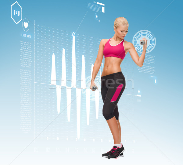 young sporty woman with light dumbbells Stock photo © dolgachov