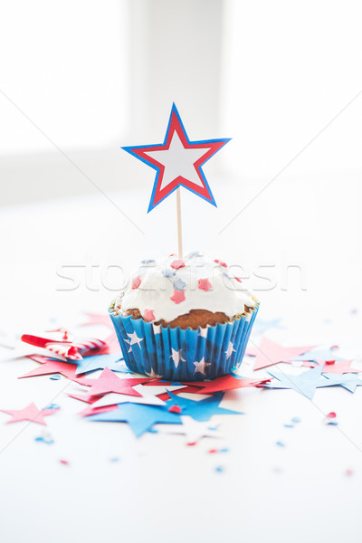 cupcake with star on american independence day Stock photo © dolgachov