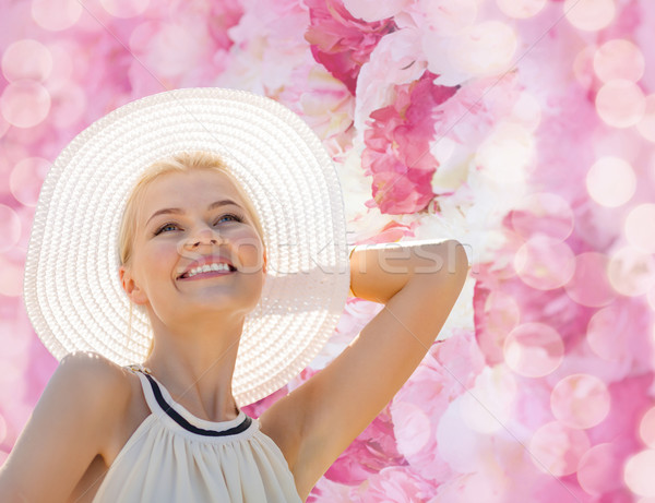 beautiful woman enjoying summer outdoors Stock photo © dolgachov