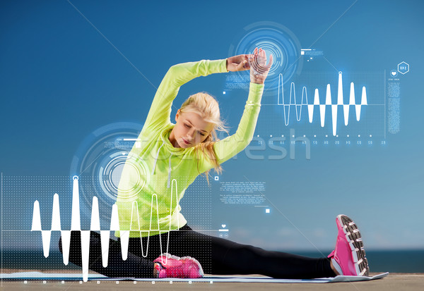 woman doing sports outdoors Stock photo © dolgachov