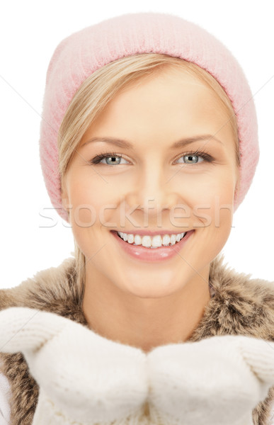 Mujer hermosa invierno sombrero Foto mujer cara Foto stock © dolgachov