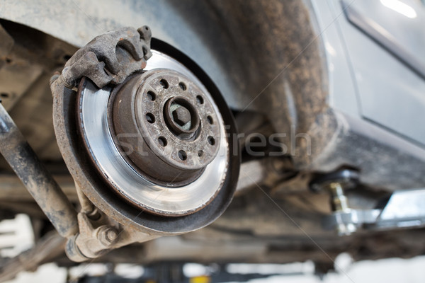 car brake disc at repair station Stock photo © dolgachov