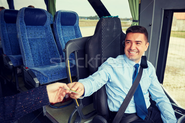 Autobus kierowcy bilet karty transportu Zdjęcia stock © dolgachov