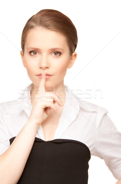 Finger Lippen hellen Bild Frau Stock foto © dolgachov