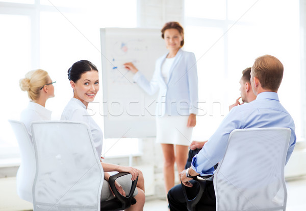 Kobieta interesu spotkanie biznesowe biuro zdjęcie uśmiechnięty działalności Zdjęcia stock © dolgachov