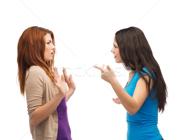 two teenagers having a fight Stock photo © dolgachov