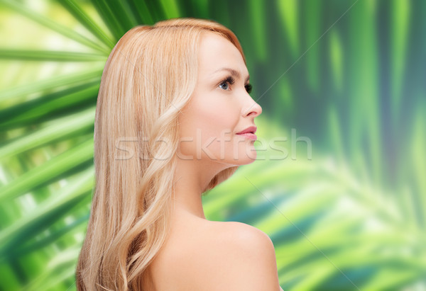 face and shouldes of happy woman with long hair Stock photo © dolgachov