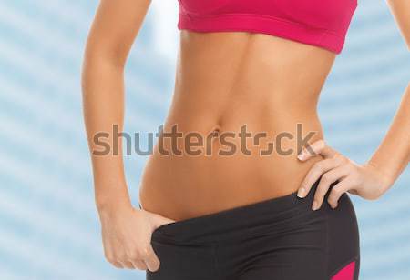 Nő képzett fitnessz diéta közelkép kép Stock fotó © dolgachov