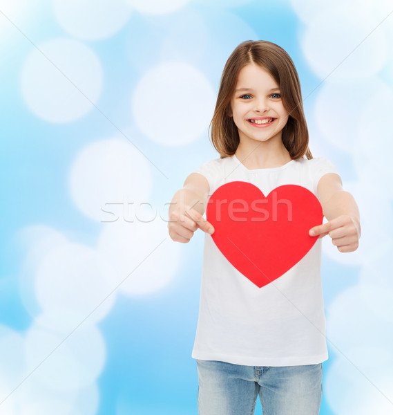 Foto stock: Belo · little · girl · sessão · tabela · amor · caridade