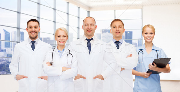Сток-фото: группа · улыбаясь · врачи · буфер · обмена · медицина · профессия