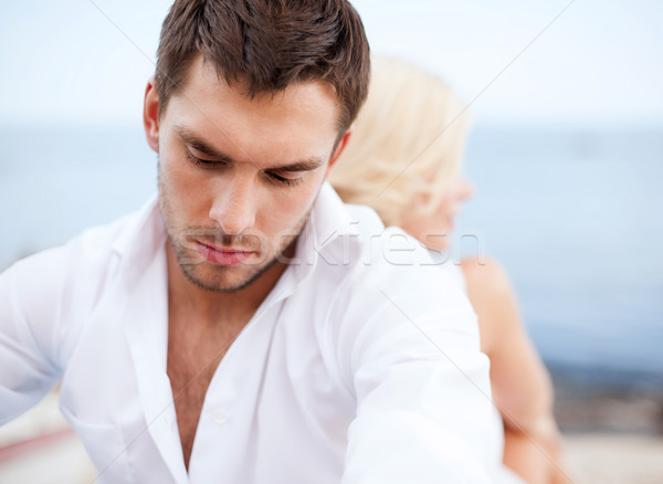 Foto stock: Homem · fora · namoro · relações · mulher