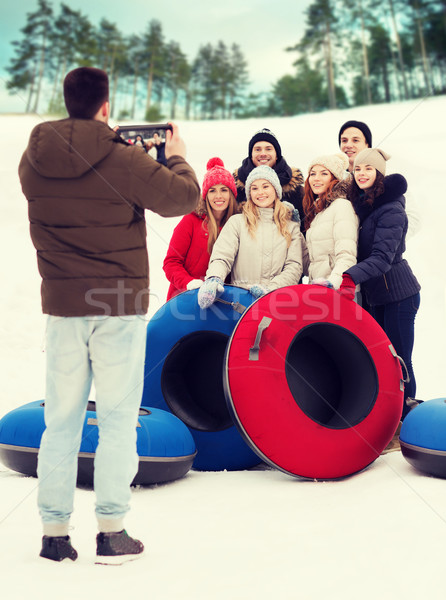 グループ 笑みを浮かべて 友達 雪 冬 ストックフォト © dolgachov