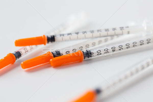 Közelkép inzulin asztal gyógyszer cukorbetegség egészségügy Stock fotó © dolgachov