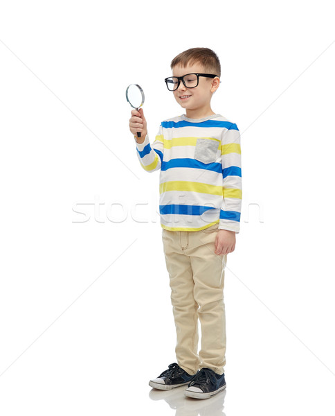 мало мальчика очки увеличительное стекло детство образование Сток-фото © dolgachov