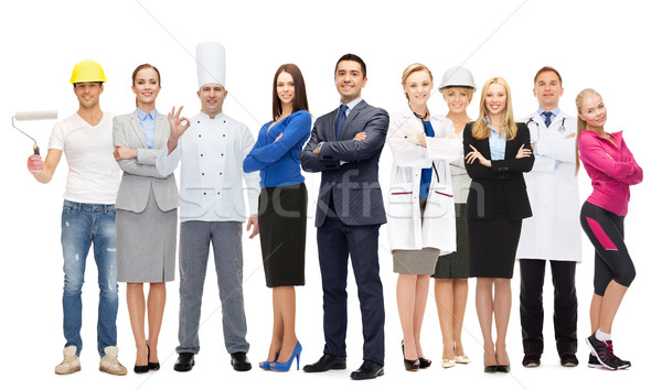 businessman over different professional workers Stock photo © dolgachov