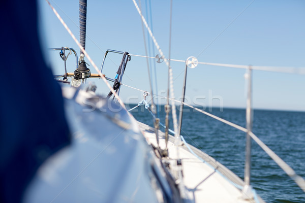 Yelkenli yelkencilik yat güverte deniz Stok fotoğraf © dolgachov