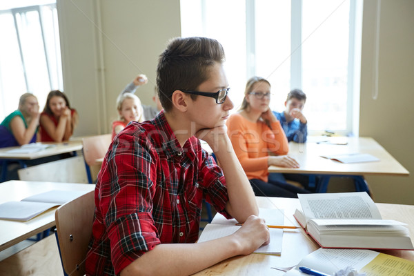 students gossiping behind classmate back at school Stock photo © dolgachov