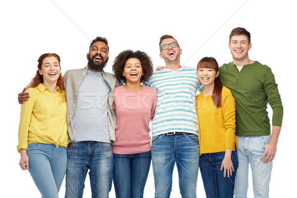 international group of happy smiling people Stock photo © dolgachov