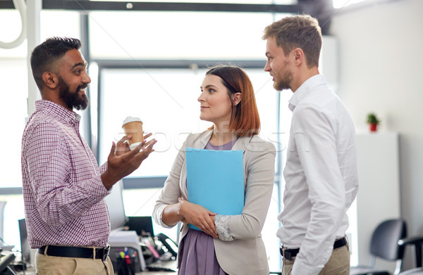 Stockfoto: Gelukkig · business · team · drinken · koffie · kantoor · business