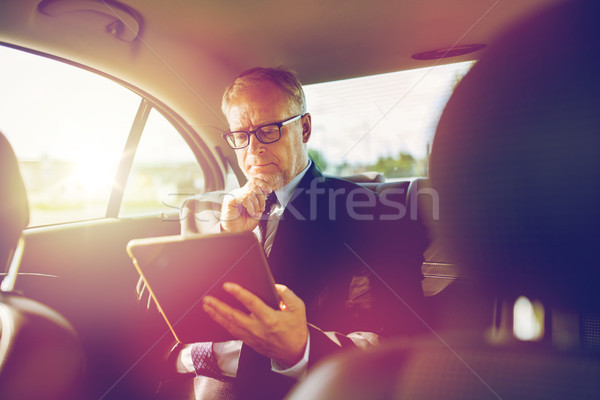 Stockfoto: Senior · zakenman · rijden · auto · vervoer