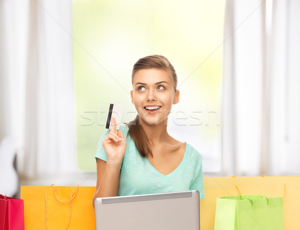 woman doing internet shopping Stock photo © dolgachov