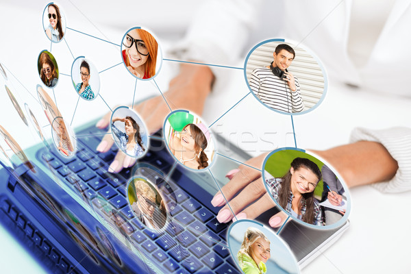 Stock photo: businesswoman using her laptop computer