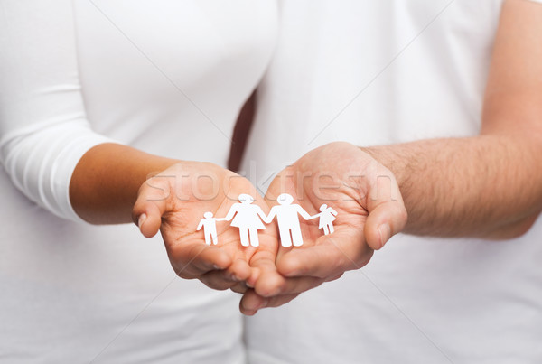Coppia mani carta uomo famiglia amore Foto d'archivio © dolgachov