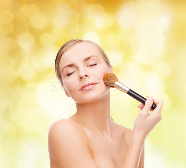 佳人 化妝刷 化妝品 健康 美女 商業照片 © dolgachov