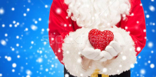 Stock photo: close up of santa claus with heart shape