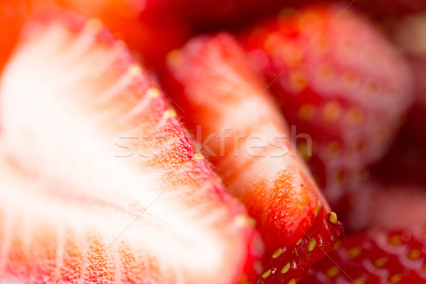 Stock photo: juicy fresh ripe red strawberry slices