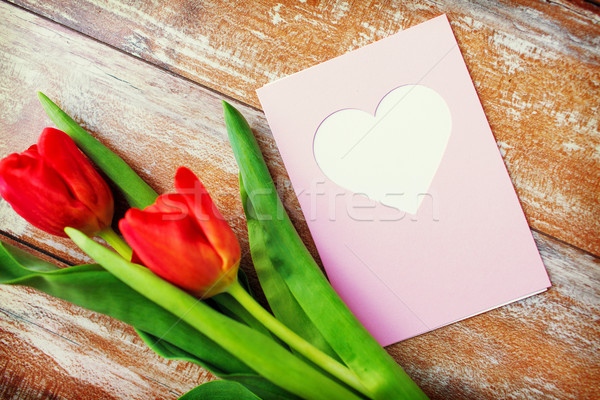 Сток-фото: тюльпаны · сердце · приветствие