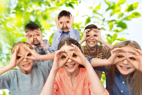 Glücklich Kinder Gesichter Kindheit Stock foto © dolgachov