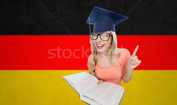 Diák nő lexikon emberek oktatás tudás Stock fotó © dolgachov