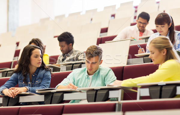 Foto d'archivio: Gruppo · studenti · lezione · sala · istruzione