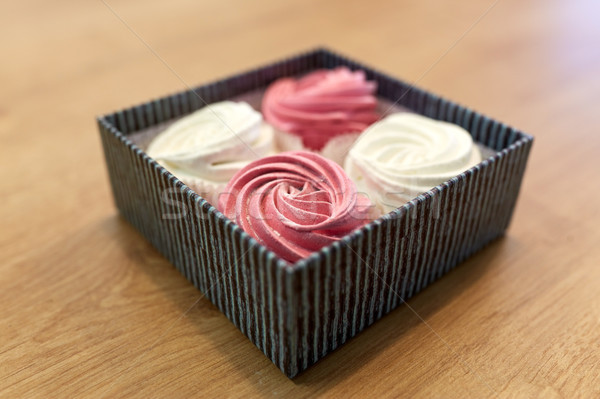 zephyr or marshmallow dessert in gift box Stock photo © dolgachov