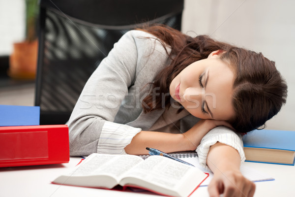 sleeping woman with book Stock photo © dolgachov