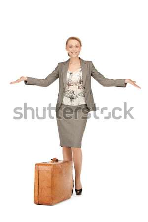Stock photo: lovely woman with suitcase