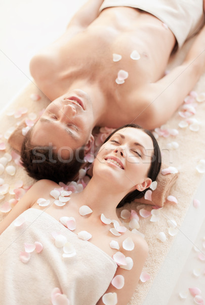 Para spa zdjęcie salon masażu kobieta Zdjęcia stock © dolgachov