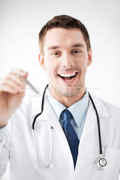 Férfi fül orr torok orvos egészségügy Stock fotó © dolgachov
