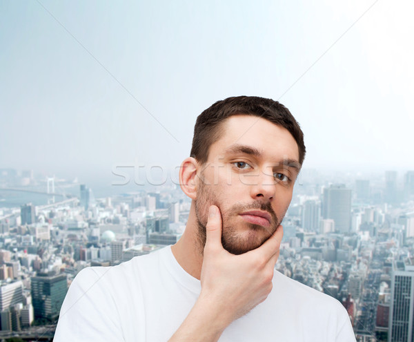 Belle calme homme toucher visage santé [[stock_photo]] © dolgachov