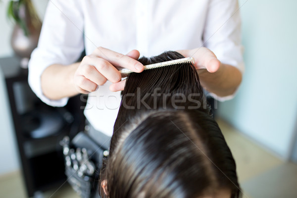 мужчины стилист рук влажный парикмахерская красоту Сток-фото © dolgachov
