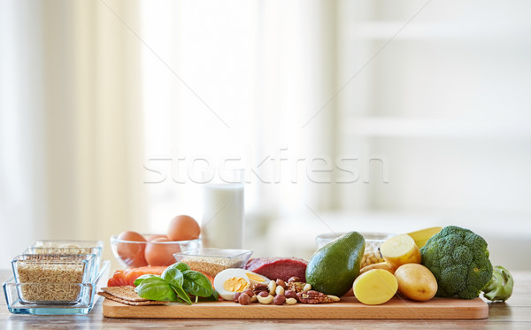 close up of different food items on table Stock photo © dolgachov