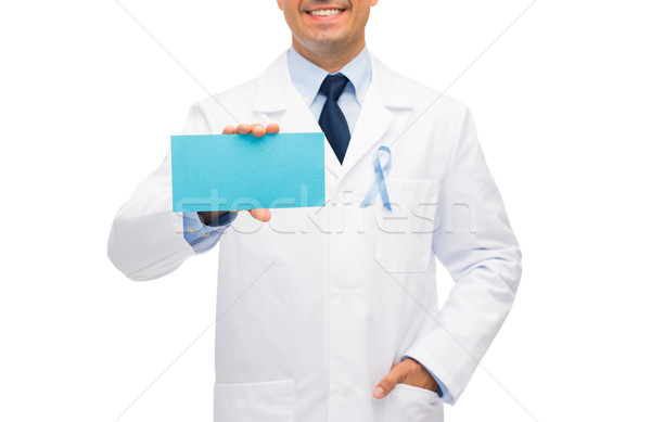 Feliz médico próstata cáncer conciencia cinta Foto stock © dolgachov
